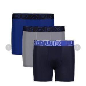 Under Armour Performance Tech - Solid 3Pk Boxer Brief, Midnight Navy Multi, YXL